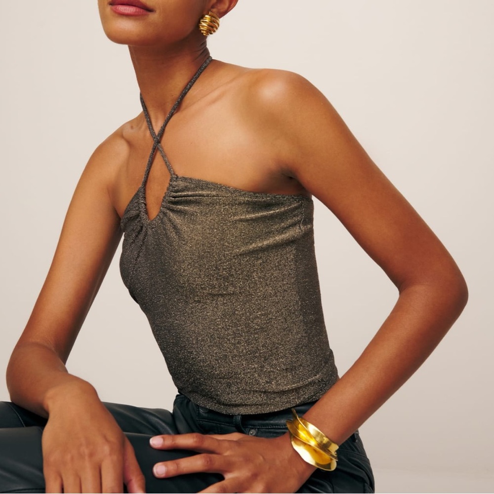 Anders Knit Top Gold Sparkle